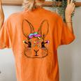 Cute Bunny Rabbit Face Tie Dye Glasses Girl Happy Easter Day Women's Oversized Comfort T-Shirt Back Print Yam