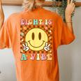 Eight Is A Vibe 8Th Birthday Groovy 8 Year Old Boys Girls Women's Oversized Comfort T-Shirt Back Print Yam