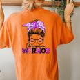 Fibromyalgia Awareness Messy Bun Women Women's Oversized Comfort T-Shirt Back Print Yam