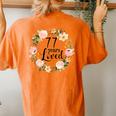 Floral 77 Years Loved 77Th Birthday For Grandma Women Women's Oversized Comfort T-Shirt Back Print Yam
