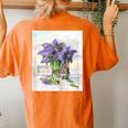 Flowers Lilac Floral Bouquet Essence Of Life Colored Vintage Women's Oversized Comfort T-Shirt Back Print Yam