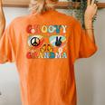 Groovy Grandma 70S Vibe Bday Colors Groovy Peace Sign Women's Oversized Comfort T-Shirt Back Print Yam