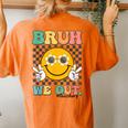 Groovy Last Day Of School Summer Smile Bruh We Out Teachers Women's Oversized Comfort T-Shirt Back Print Yam