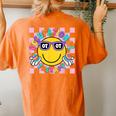 Groovy Occupational Therapy Ot Therapist Ot Month Happy Face Women's Oversized Comfort T-Shirt Back Print Yam