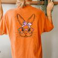 Happy Easter Cute Bunny Face Tie Dye Glasses Rabbit Girl Kid Women's Oversized Comfort T-Shirt Back Print Yam