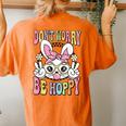 Happy Easter Groovy Bunny Face Don't Worry Be Hoppy Women Women's Oversized Comfort T-Shirt Back Print Yam