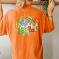 Happy Holi T Festival Colors India Hindu Kid Women's Oversized Comfort T-Shirt Back Print Yam