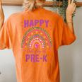 Happy Last Day Of Pre-K Leopard Rainbow Women's Oversized Comfort T-Shirt Back Print Yam