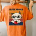 I Hate People Vintage T I Hate People Cat Coffee Women's Oversized Comfort T-Shirt Back Print Yam