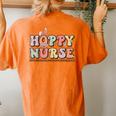 Hoppy Nurse Groovy Easter Day For Nurses & Easter Lovers Women's Oversized Comfort T-Shirt Back Print Yam