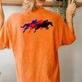Horse Race Splechase Derby Racing Women's Oversized Comfort T-Shirt Back Print Yam