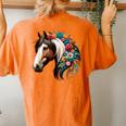 Horse Riding Equestrian Horse Portrait Western Horseback Women's Oversized Comfort T-Shirt Back Print Yam
