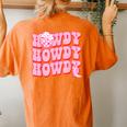 Howdy Southern Western Girl Country Rodeo Pink Disco Cowgirl Women's Oversized Comfort T-Shirt Back Print Yam