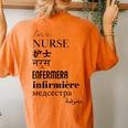 I'm A Nurse Women's Translated World Languages Women's Oversized Comfort T-Shirt Back Print Yam