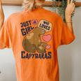 Just A Girl Who Loves Capybaras Capybara Lover Rodent Animal Women's Oversized Comfort T-Shirt Back Print Yam