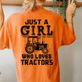 Just A Girl Who Loves Tractors Farmer Women's Oversized Comfort T-Shirt Back Print Yam