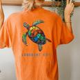 Longboat Key Fl Florida Souvenir Vintage Tribal Sea Turtle Women's Oversized Comfort T-Shirt Back Print Yam