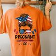 Messy Bun 4Th Of July Pregnant Patriotic Af American Flag Women's Oversized Comfort T-Shirt Back Print Yam