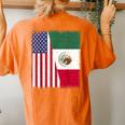 Mexico Independence Day Half Mexican American Flag Women Women's Oversized Comfort T-Shirt Back Print Yam