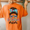 Mom Class Of 24 Senior 2024 Messy Bun Tie Dye Women's Oversized Comfort T-Shirt Back Print Yam