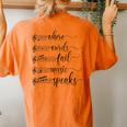 Musician Teacher Lover Where Words Fail Music Speaks Quote Women's Oversized Comfort T-Shirt Back Print Yam