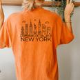 New York City Skyline Statue Of Liberty New York Nyc Women Women's Oversized Comfort T-Shirt Back Print Yam