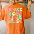 Peace Out Fifth Grade Groovy 5Th Grade Last Day Of School Women's Oversized Comfort T-Shirt Back Print Yam