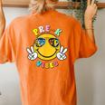 Pre K School Field Trip Vibes Groovy Field Day 2024 Women's Oversized Comfort T-Shirt Back Print Yam