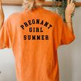 Pregnant Girl Summer Beach Pregnancy Announcement Women's Oversized Comfort T-Shirt Back Print Yam