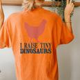 I Raise Tiny Dinosaurs Vintage Retro Chicken Silhouette Women's Oversized Comfort T-Shirt Back Print Yam