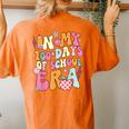 Retro Groovy In My 100 Days Of School Era 100 Days Smarter Women's Oversized Comfort T-Shirt Back Print Yam