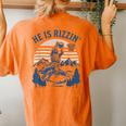 He Is Risen Rizzin' Easter Jesus Christian Faith Basketball Women's Oversized Comfort T-Shirt Back Print Yam