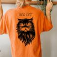 Hiss Off Cute Cat Pun Punny Meow Cat Lover Dad Mom Women's Oversized Comfort T-Shirt Back Print Yam