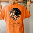 Solar Eclipse With Floral Flowers Women's Oversized Comfort T-Shirt Back Print Yam