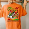 Stepping Into Junenth Afro Woman Black Girls Sneakers Men Women's Oversized Comfort T-Shirt Back Print Yam