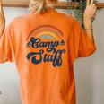 Summer Camp Counselor Staff Groovy Rainbow Camp Counselor Women's Oversized Comfort T-Shirt Back Print Yam