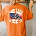 Us American Flag Biker Motorcycle T For Women Women's Oversized Comfort T-Shirt Back Print Yam