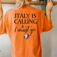 Vintage Retro Italy Is Calling I Must Go Women's Oversized Comfort T-Shirt Back Print Yam