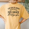 2024 Last Day Of School Autograph 3Rd Grade Graduation Party Women's Oversized Comfort T-Shirt Back Print Mustard