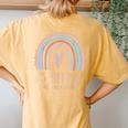 5 Years Of Awesome Girls 5Th Birthday Pink Boho Rainbow Cute Women's Oversized Comfort T-Shirt Back Print Mustard