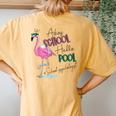 Adios School Hello Pool Flamingo School Psychologist Women's Oversized Comfort T-Shirt Back Print Mustard