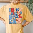 In My American Girl Era 4Th Of July Patriotic Girl Women's Oversized Comfort T-Shirt Back Print Mustard