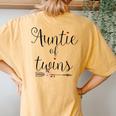 Auntie Of Twins Newborn Baby Reveal Twin Girls Boys Women's Oversized Comfort T-Shirt Back Print Mustard