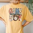 Baseball Nana Leopard Game Day Baseball Lover Women's Oversized Comfort T-Shirt Back Print Mustard