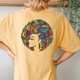 Beautiful Black Woman African American Black History Women's Oversized Comfort T-Shirt Back Print Mustard