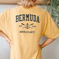 Bermuda Vintage Navy Crossed Oars & Boat Anchor Women's Oversized Comfort T-Shirt Back Print Mustard