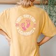 Big Sister 2022 Loading First Sibling Becoming Big Sister Women's Oversized Comfort T-Shirt Back Print Mustard
