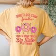 Big Sister Of Twins Baby Announcement Twin Girls Baby Reveal Women's Oversized Comfort T-Shirt Back Print Mustard