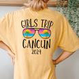 Cancun Girls Trip 2024 Summer Vacation Girls Beach Weekend Women's Oversized Comfort T-Shirt Back Print Mustard