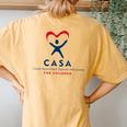 Casa Court Appointed Special Advocates For Children Logo Women's Oversized Comfort T-Shirt Back Print Mustard